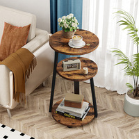 Table basse moderne de luxe à trois couches Tables d'appoint élégantes en marbre Tables d'appoint élégantes pour petit appartement maison Panneau en bois