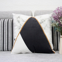 Housse de coussin en peluche courte à rayures géométriques nordiques imprimées numériquement – Grande Vente