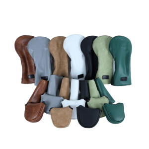 <span class=keywords><strong>Housse</strong></span> de tête de club de golf en cuir PU imperméable et portable avec fermeture magnétique et motif de logo - Product Image 1