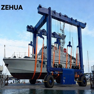 עגורן גשר נייד למזח סירות, 50 טון, 60 טון, 80 טון, הידראולי, חשמלי, על צמיגי גומי, להרמת סירות, טווח 12 מטר - Product Image 6