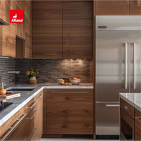 Alland - Armoire de cuisine en bois massif de noyer noir 100% personnalisée, espace raffiné et chaleureux, parfaitement équilibré entre luxe et confort