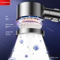 Pommeau de Douche Luxe Turbo avec Tuyau de 1,5 m, Support Sans Perçage, Cartouche Filtrante, Douche Pluie Haute Pression pour Salle de Bain