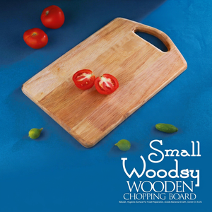 Planche à découper en bambou Anax, petite planche à découper en bois rectangulaire avec poignée pour la préparation des aliments en cuisine - Product Image 1