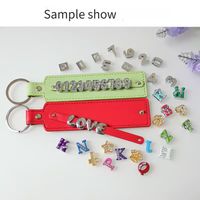 Großhandel Blanko 8mm PU-Leder Schlüsselanhänger, DIY Schiebebuchstaben-Namensschlüsselanhänger, Mehrfarbiger Taschenanhänger Schmuckherstellungszubehör