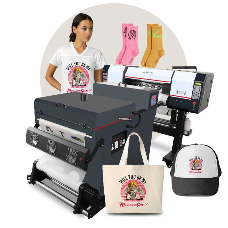 Dtf Printer 70Cm Max Drukmachine Dtf Voor Elke Soort Stof Kledingstuk Textiel Tshirt A3 Size Printing