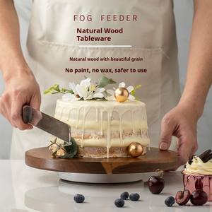 Plateaux tournants à gâteaux en bois de qualité professionnelle pour la pâtisserie, meilleurs supports rotatifs professionnels pour gâteaux de différentes tailles - Product Image 6