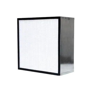 Customized Size Available Deep Pleated Hepa Filter Aluminum Frame Galvanized Frame 99.97% HVAC filter for Air filtration