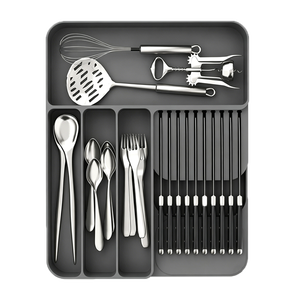 Silicone Rectangle Tableware <b>Storage</b> <b>Box</b> for <b>Kitchen</b> Knife Fork Chopsticks Compartment Organizer Cabinet Drawer Rack BPA-Free - Product Image 2