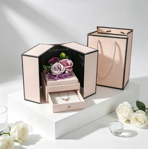 Caja de Regalo Rosa de Doble Apertura, Exquisita Caja de Regalo con Flores Eternas, Admite Cajas de Regalo Personalizadas - Product Image 5