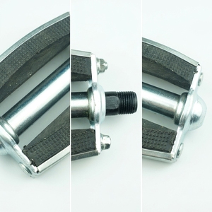 Pédales de vélo classiques en caoutchouc durable de 26/28 pouces, avec corps en métal, cadre en acier, antidérapantes, réfléchissantes, pour VTT et vélo de ville - Product Image 5