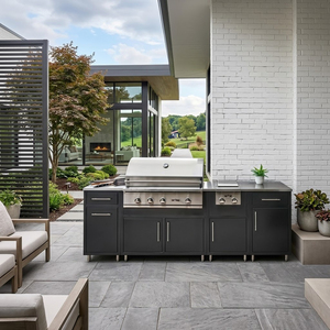 <span class=keywords><strong>Cuisine</strong></span> extérieure personnalisable en acier inoxydable SS316 pour cour, résistante à l'humidité, durable et robuste, avec évier - Product Image 1