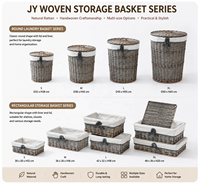 Panier à linge rond en osier personnalisé JY, fabricant OEM, en saule naturel, écologique, moderne, multifonctionnel, pour la maison