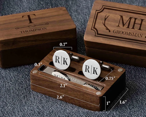 Set di artigianato in legno da <span class=keywords><strong>sposo</strong></span> gemelli eleganti e fermacravatta per matrimoni e occasioni speciali <span class=keywords><strong>regalo</strong></span> per <span class=keywords><strong>sposo</strong></span>/<span class=keywords><strong>testimone</strong></span>/padre/uomo - Product Image 2