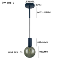 En promotion : Lampe suspendue G9 vintage, style hôtel, LED, moderne, contemporaine, en verre, pour salle à manger ou restaurant