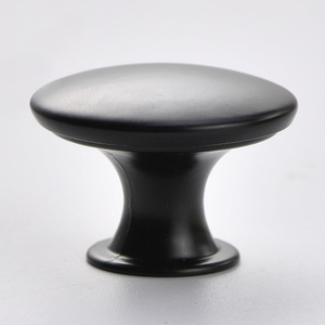 Minimalist Round Cabinet <b>Knob</b> Iron Matte <b>Black</b> Single Hole Drawer Handle Durable Plating Finish - Product Image 4