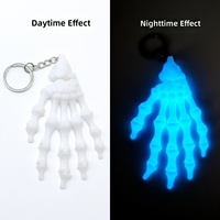Porte-clés promotionnel en PLA imprimé en 3D, main squelette articulée, breloque de sac, pendentif Halloween, accessoire pour clé de voiture, style moderne