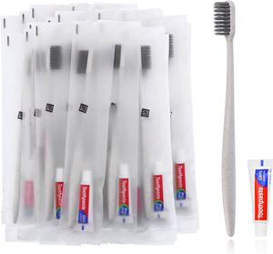 Kit de Artículos de Aseo Dental de Marca Privada al por Mayor para el Hogar, Hotel, Viajes y Aerolíneas, con Cepillo de Dientes y Pasta Dental - Product Image 1
