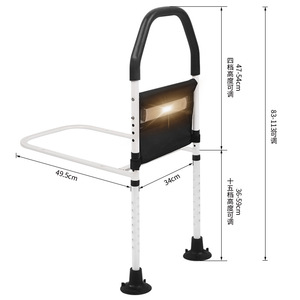 Rampe de lit réglable, hauteur 80 cm, barrière anti-chute pour personnes âgées, femmes enceintes, soutien à la mobilité, forme en U, blanc - Product Image 3