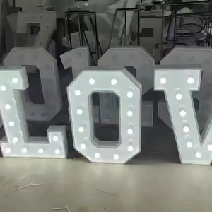 <span class=keywords><strong>Lettere</strong></span> Luminose Giganti in Metallo LED da 3, 4, 5 Piedi <span class=keywords><strong>per</strong></span> Decorazioni Matrimoniali ed Eventi - Product Image 1