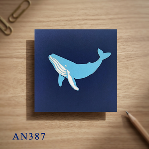 Tarjeta Pop-up 3D de Ballena Azul Hecha a Mano, Diseño Vietnamita, Corte Láser Personalizado, Kirigami, Tarjeta de Felicitación de Papel, Recuerdo de Cumpleaños, Superventas - Product Image 6