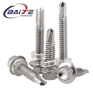 Thép không gỉ Hex tự khoan vít rãnh Hex máy giặt đầu inch Hệ thống đo lường cho tấm kim loại làm việc - Product Image 1