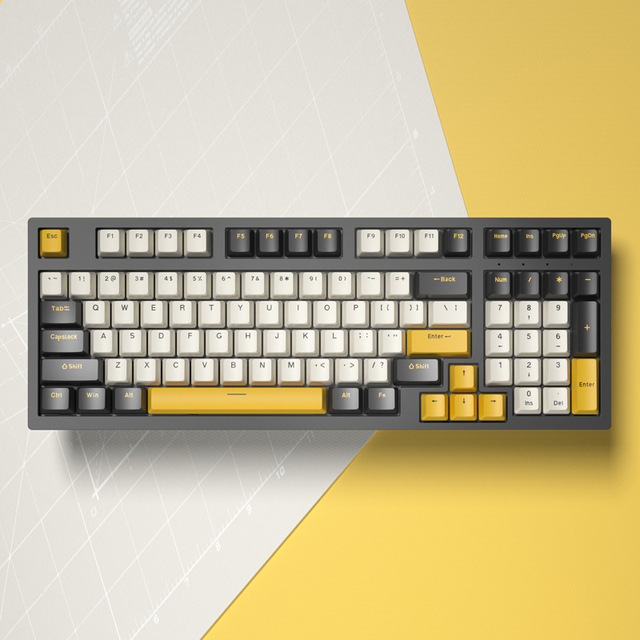 K98 Real RGB Backlit USB 2.0 Multimedia Keys Plastic 87 Keys Color Blocked Plug-In Axis Gaming Desktop Laptop Wired Keyboard