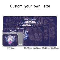 Alfombrilla de Ratón para Juegos Grande y Duradera con Diseño de Tigre Blanco y Morado, Resistente al Agua y Antideslizante, con Logotipo Personalizado ODM