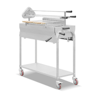 Grill argentin à feu ouvert personnalisé en acier inoxydable 2 mm, double grill Santa Maria Gaucho avec système de ventilation, four extérieur