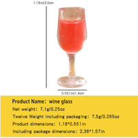 Jouet miniature alimentaire, verre à vin rouge, modèle miniature, ornement en résine 1:12, maison de poupée Ob11, maison de poupée, maison de poupée, maison de poupée