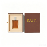 Botella de Perfume Rectangular de Vidrio Vacía de Lujo de 100 ml, Pulverizador de Niebla Fina, Caja de Embalaje Rígida con Tapa de Aleación de Zinc