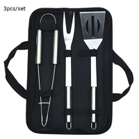 Ensemble d'outils de barbecue en acier inoxydable, outils de grillades en plein air, sac d'accessoires de barbecue, couteau, fourchette, spatule, brochettes, pinces, brosse à huile