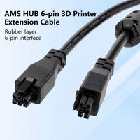 Câble d'extension 6 broches AMS Hub de 1 m pour Bambu Lab X1 / P2S / H2D, compatible avec les imprimantes 3D AMS et AMS 2 Pro