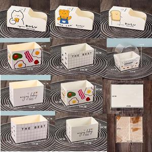 Hộp giấy gói thực phẩm VVG, hộp đựng thức ăn mang đi, dày, dùng cho bánh mì trứng, bánh mì kẹp thịt, bánh mì sandwich ăn sáng - Product Image 2