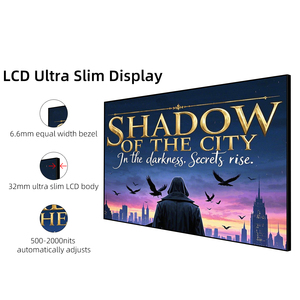 65-inch siêu hẹp bezel Máy nghe nhạc quảng cáo độ sáng cao 1500 nits kỹ thuật số biển Cửa sổ cho hình ảnh động đồ họa - Product Image 5