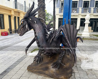 Statue de dragon noir réaliste Statue de dragon animatronique réaliste Fournisseur de la Chine