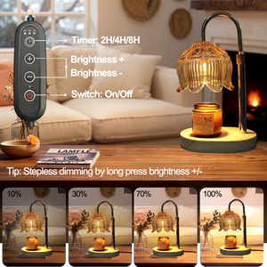 Lampada Scaldacera Elettrica Vintage a Forma di Campana in <span class=keywords><strong>Legno</strong></span>, Scalda Candele e <span class=keywords><strong>Cera</strong></span>, Luminosità Regolabile, Lampada per Aromaterapia per Interni - Product Image 3