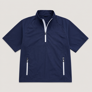 Custom Logo Premium Golf Clothing <strong>Men's</strong> Quarter Zip Short Sleeve Windshirt Golf <strong>Pullover</strong> for <strong>Men</strong> - Product Image 2