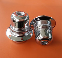Support de lampe en laiton, accessoires inclus, Chrome/argent, finition E27