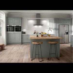 Gabinetes de Cocina Shaker Grises de Alta Calidad en Venta, Diseño Moderno de Artículos de Cocina Modulares, Almacenamiento Alto con Isla - Product Image 3