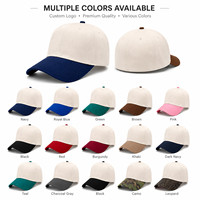 Gorra de Béisbol Personalizada de 5 Paneles en Dos Tonos, con Logotipo Bordado en Algodón, para Deportes al Aire Libre, con Correa Ajustable