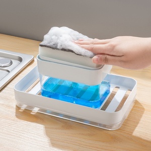 Foldable ABS <b>Dish</b> Soap Dispenser and Sponge Holder Bathroom Organizer Storage <b>Rack</b> for Sink <b>Dish</b> Washing - Product Image 4