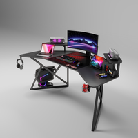 Nouvelle Arrivée - Table d'Ordinateur en Bois pour Gaming et Diffusion, Design Moderne