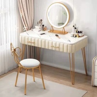 Nouvelle conception 2026, commode moderne rose, extensible, chambre d'enfant, miroir éclairé, coiffeuse en bois, table de maquillage, petit espace