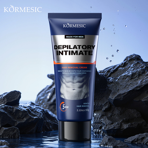 Crème dépilatoire pour hommes KORMESIC certifiée Bpom 60g, pour les <span class=keywords><strong>parties</strong></span> <span class=keywords><strong>intimes</strong></span>, apaise les peaux sensibles, logo personnalisé - Product Image 1
