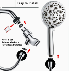 Pommeau de douche à main en acier inoxydable haute pression, détachable, multi-fonctions, pour le nettoyage de la salle de bain, de la baignoire et des carreaux - Product Image 4