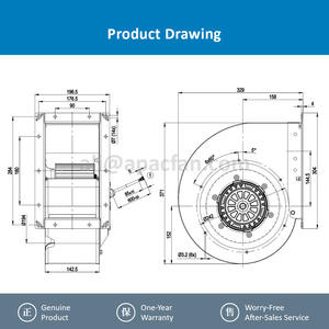 Ventilador Centrífugo G4D225-GK10-03 de 225 mm, 400 VCA, 460/515 W, 0.85/0.9 A, 1310/1520 RPM, ODM OEM, Ventilador de Refrigeración para Inversor de Energía Eólica - Product Image 4
