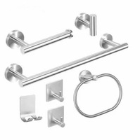 Lot de 6 crochets de salle de bain antidérapants, durables, écologiques, en acier inoxydable brossé, pour la maison, l'hôtel et usage commercial