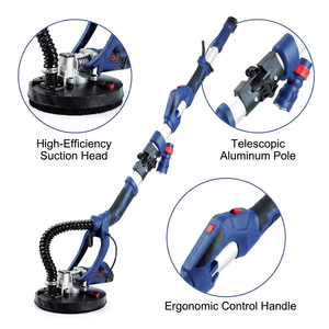 <span class=keywords><strong>Ponceuse</strong></span> orbitale électrique 710W pour cloisons sèches avec vitesse variable, éclairage LED 7W et 2 bandes de ponçage pour le bricolage - Product Image 2