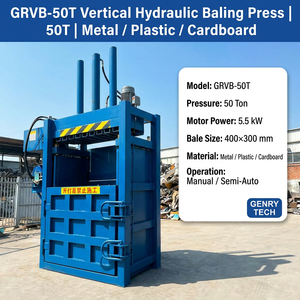 Presse à balles hydraulique verticale robuste 50 tonnes pour ferraille, plastique et carton, certifiée CE, poids 3000 kg - Product Image 2