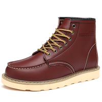 Nouvelles Bottes Homme Élégantes en Cuir PU à Lacets avec Logo, Grandes Tailles 38-46, Marque de Mode Design, Chaussures en Cuir Véritable pour Homme, Wenzhou